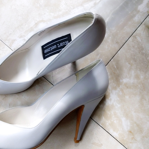 Vtg 90s Stuart Weitzman Silver Pointy Pump 9AA - Picture 4 of 5